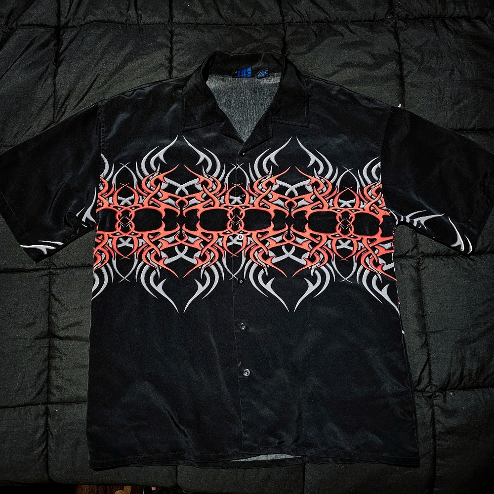 Black and Red Tribal Pattern Men's Shirt